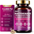 YEWLOUD Nattokinase Supplement 12000FU Serrapeptase Lumbrokinase CoQ10,120 Capsules | Liposomal Nattokinase with Synergistic Enzymes & Nutrient Blend for Circulatory, Cardiovascular, Men & Women, Gluten Free